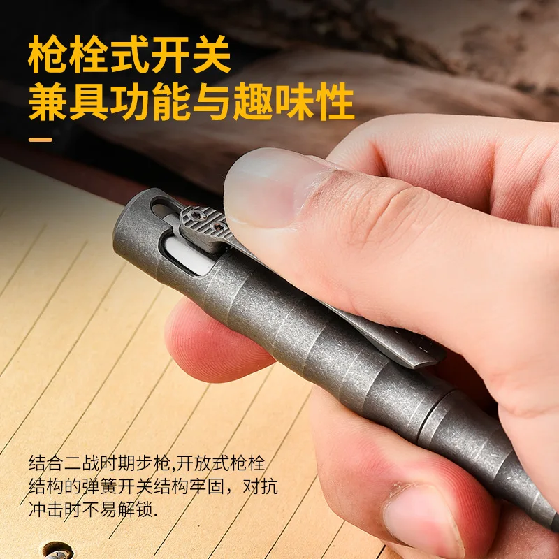 kf S07743b015a764565bd45ab046462ed00S EDC Titanium Alloy Pen With Collection Writing Multi functional Portable Outdoor EDC Tools